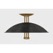 Larkin 3 Light 16 inch Patina Brass and Soft Black Semi Flush Ceiling Light